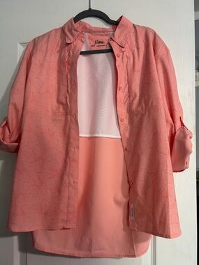 Bass Pro Shops Coral Pink Button-Down Shirt